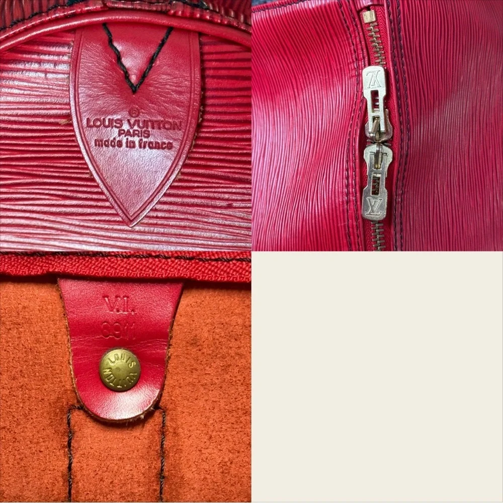 Louis Vuitton vintage red epi leather keepall 55